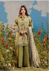 WSS25P3010-Autumn Bliss Unstitched 3-Piece Floral Splendor Lawn Collection 2025 By Bonanza Satrangi