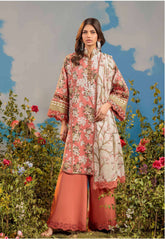 WSS25P3006-Strawberry Unstitched 3-Piece Floral Splendor Lawn Collection 2025 By Bonanza Satrangi