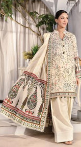 Maria.B M.Basics Elaheh Lawn - Unstitched 3 Piece Suit - MB-ELHV1-02 - Summer Collection 2025