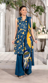 Maria.B M.Basics Elaheh Lawn - Unstitched 3 Piece Suit - MB-ELHV1-09 - Summer Collection 2025