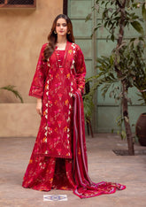 Surgul Rahma Premium Lawn- Unstitched 3 Piece Suit - VO-01-25-D01-RED- Summer Collection 2025