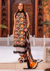 Surgul Rahma Premium Lawn- Unstitched 3 Piece Suit - VO-01-25-D07-BLACK Summer Collection 2025