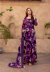 Surgul Rahma Premium Lawn- Unstitched 3 Piece Suit - VO-01-25-D02-PURPLE- Summer Collection 2025