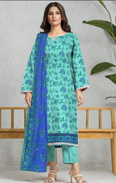 Edenrobe Allure Lawn- Unstitched 3 Piece Suit - EWU24A3-29326-3P Light Zinc - Summer Collection 2025