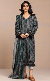 Edenrobe Allure Lawn- Unstitched 3 Piece Suit - EWU24A3-29501-3P Grey - Summer Collection 2025