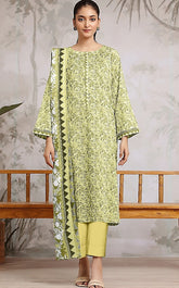 Edenrobe Allure Lawn- Unstitched 3 Piece Suit - EWU24A3-29620-3P Light Yellow - Summer Collection 2025