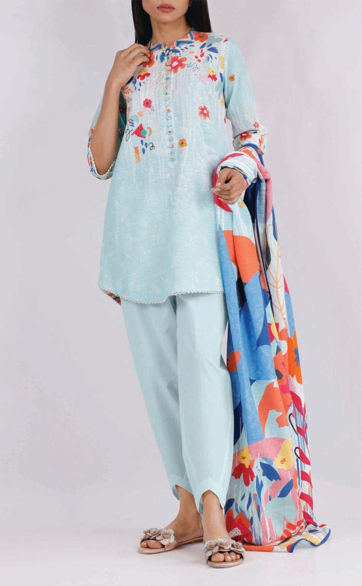 U01-24356-55A  Unstitched 3-Piece Premium Khaddar Collection 2024 By Saya