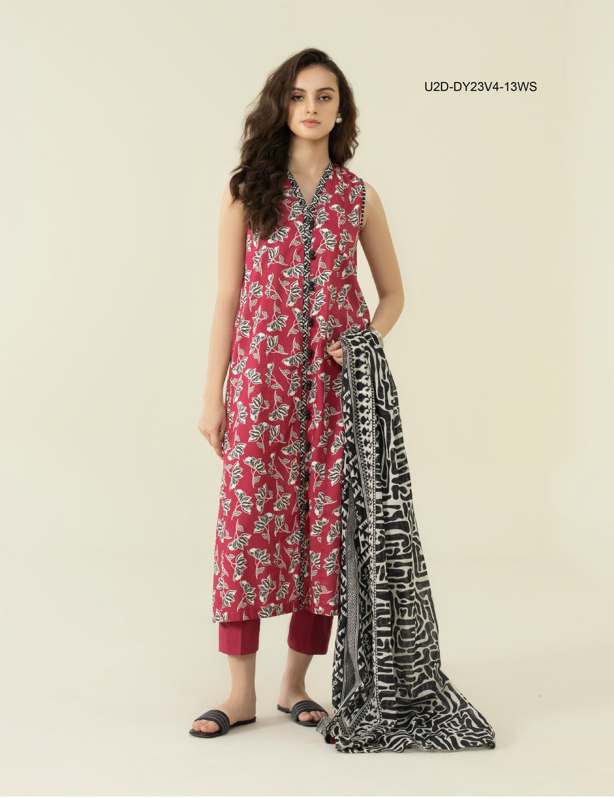 U2D-DY23V4-13WS-Unstitched 3-Piece Printed Lawn  Summer Collection 2025 By Sapphire