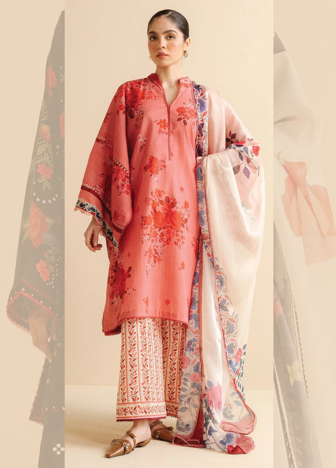 Zara Shahjahan COCO Lawn Prints - Digital Printed Unstitched 3 Piece Suit - LEYA-1A - Summer Collection 2025