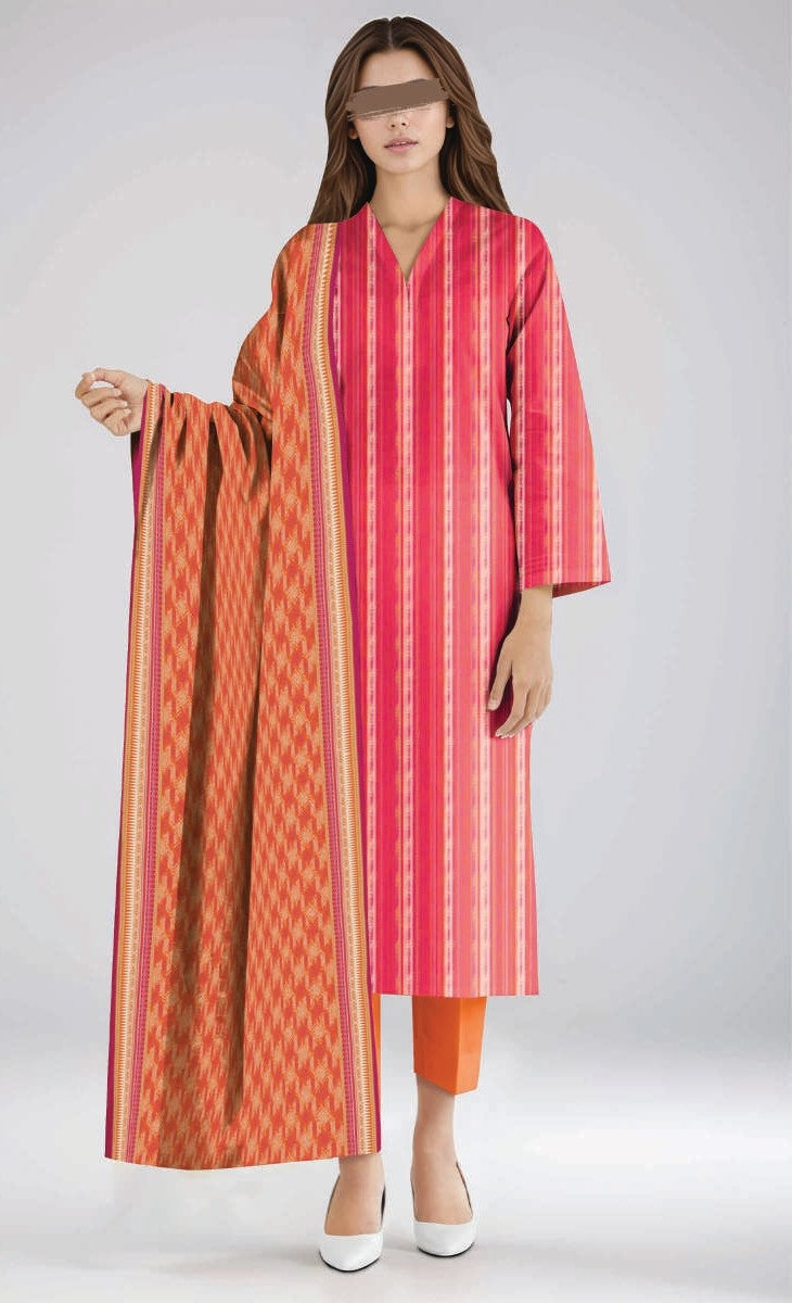 U04-24356-62C Unstitched 3-Piece Premium Khaddar Collection 2024 By Saya