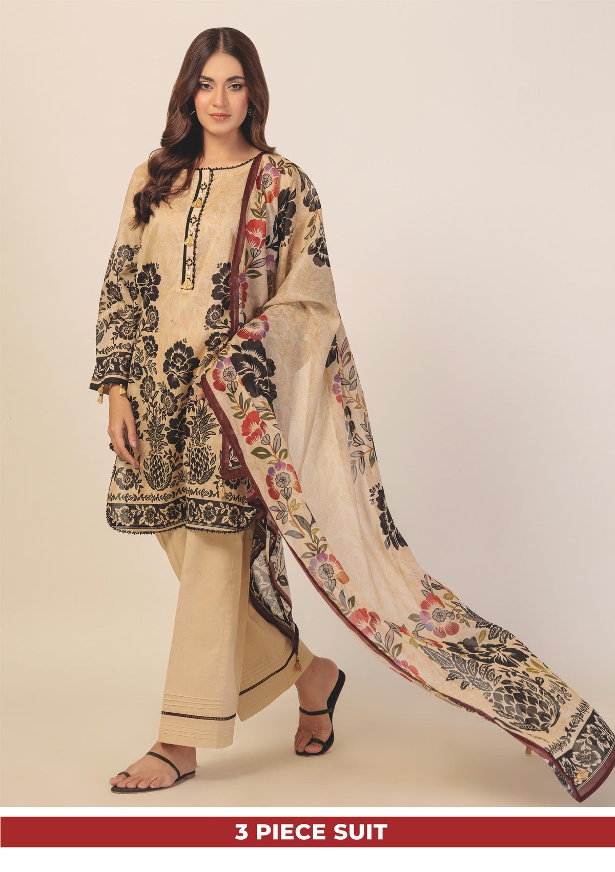 2S24P3P577-Beige-Eterme Elegance by Bonanza Satrangi Lawn Collection 2025