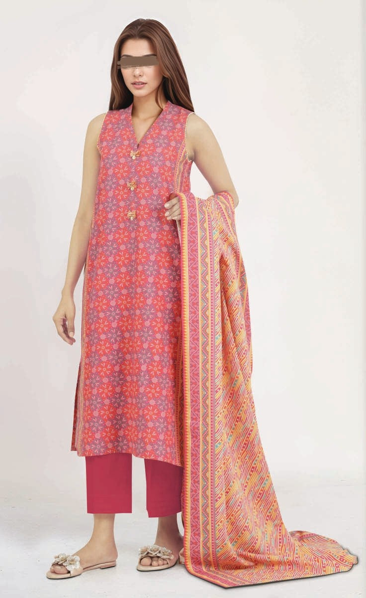U04-24356-64A Unstitched 3-Piece Premium Khaddar Collection 2024 By Saya