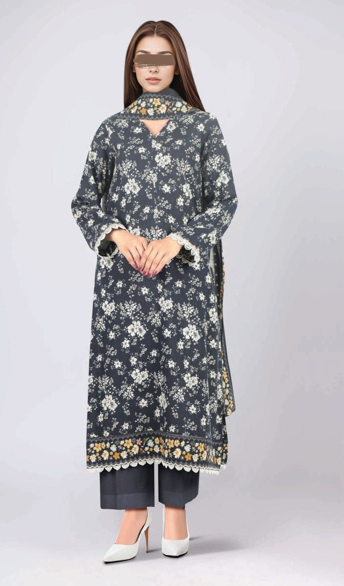 U04-24356-68A  Unstitched 3-Piece Premium Khaddar Collection 2024 By Saya