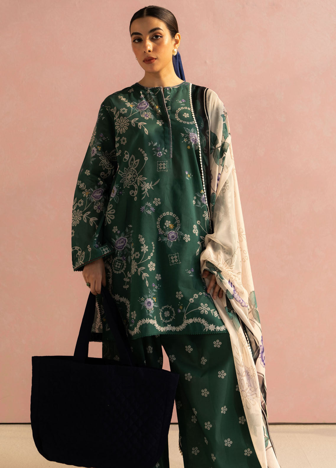 Zara Shahjahan COCO Lawn Prints - Digital Printed Unstitched 3 Piece Suit - NORA-8B - Summer Collection 2025