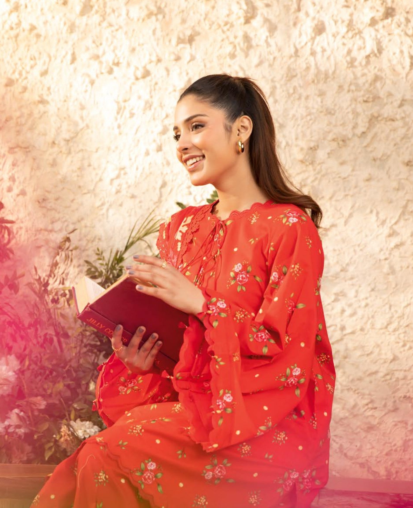 Maria.B M.Basics Elaheh Lawn - Unstitched 3 Piece Suit - MB-ELHV1-01 - Summer Collection 2025