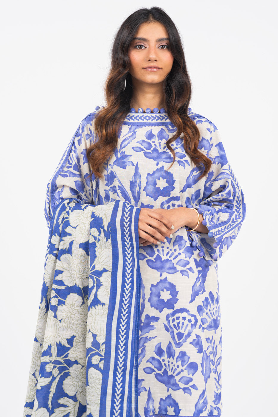 FW-23-24 Beige Unstitched 3-Piece Classic Khaddar Winter Collection 2024 By Alkaram