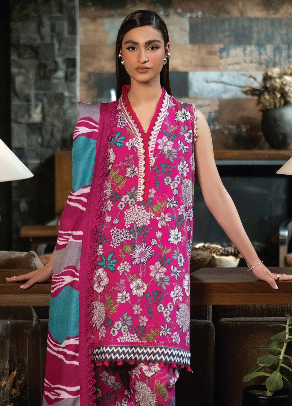 Maria.B M.Basics SLUB - Unstitched 3 Piece Suit - MB-USW24-504A - Winter Collection 2025