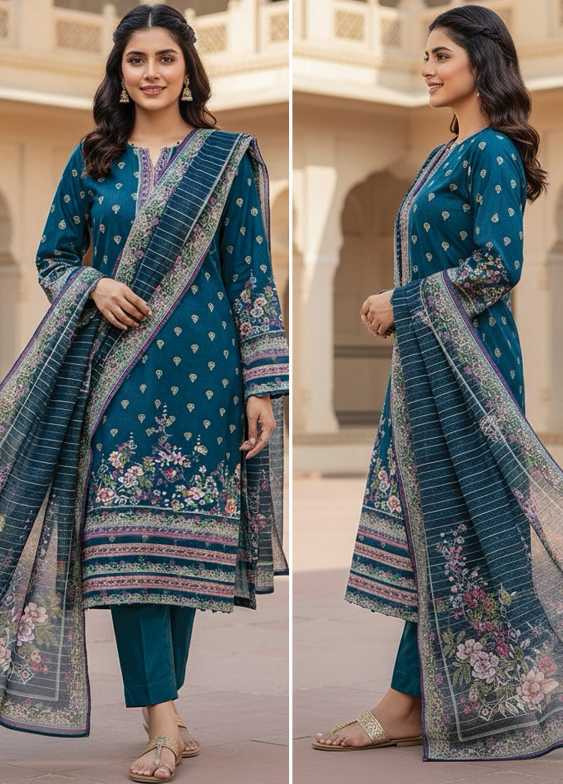 KHAADI Jacquard Cotton - Unstitched 3 Piece Suit - ALA23112 - Winter Collection 2025