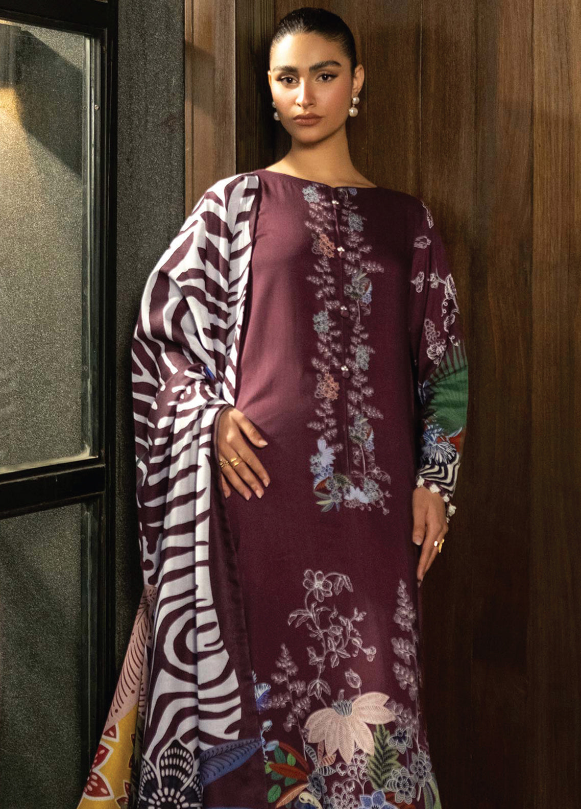 Maria.B M.Basics VISCOSE - Unstitched 3 Piece Suit - MB-USW24-512A - Winter Collection 2025