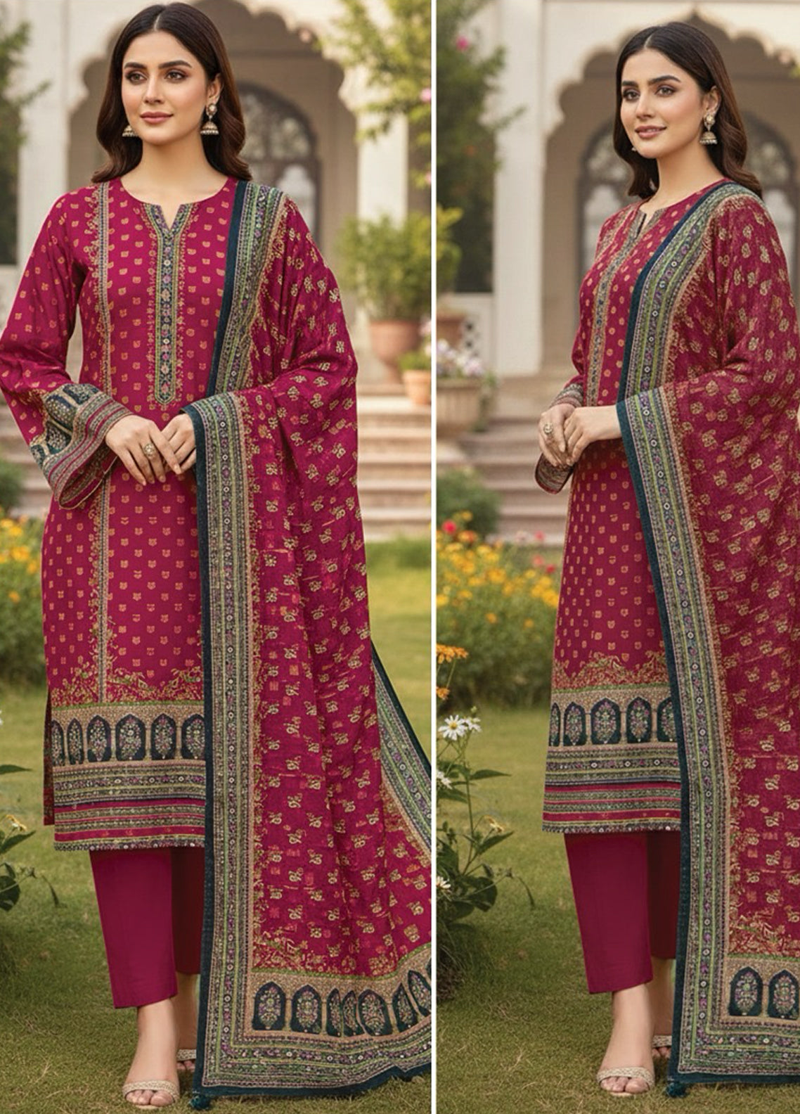 KHAADI Jacquard Cotton - Unstitched 3 Piece Suit - ALA23111 - Winter Collection 2025