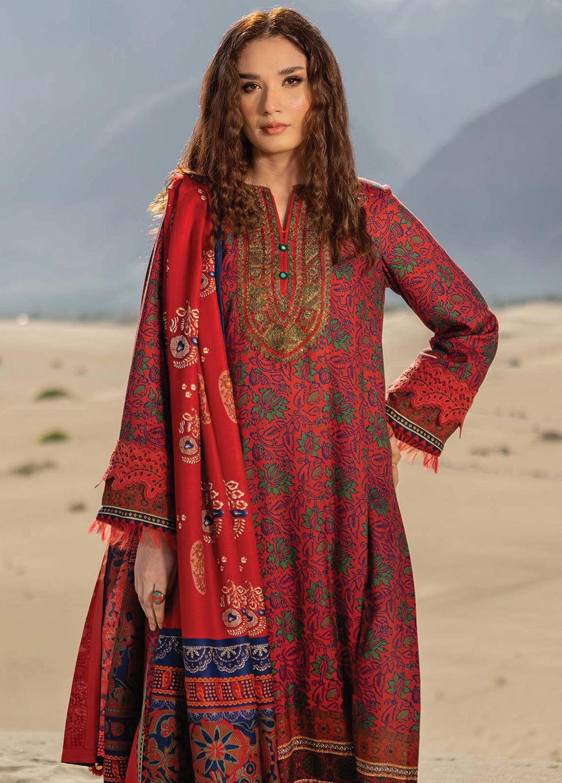 Maria.B M.Basics VISCOSE - Unstitched 3 Piece Suit - MB-USW24-511B - Winter Collection 2025