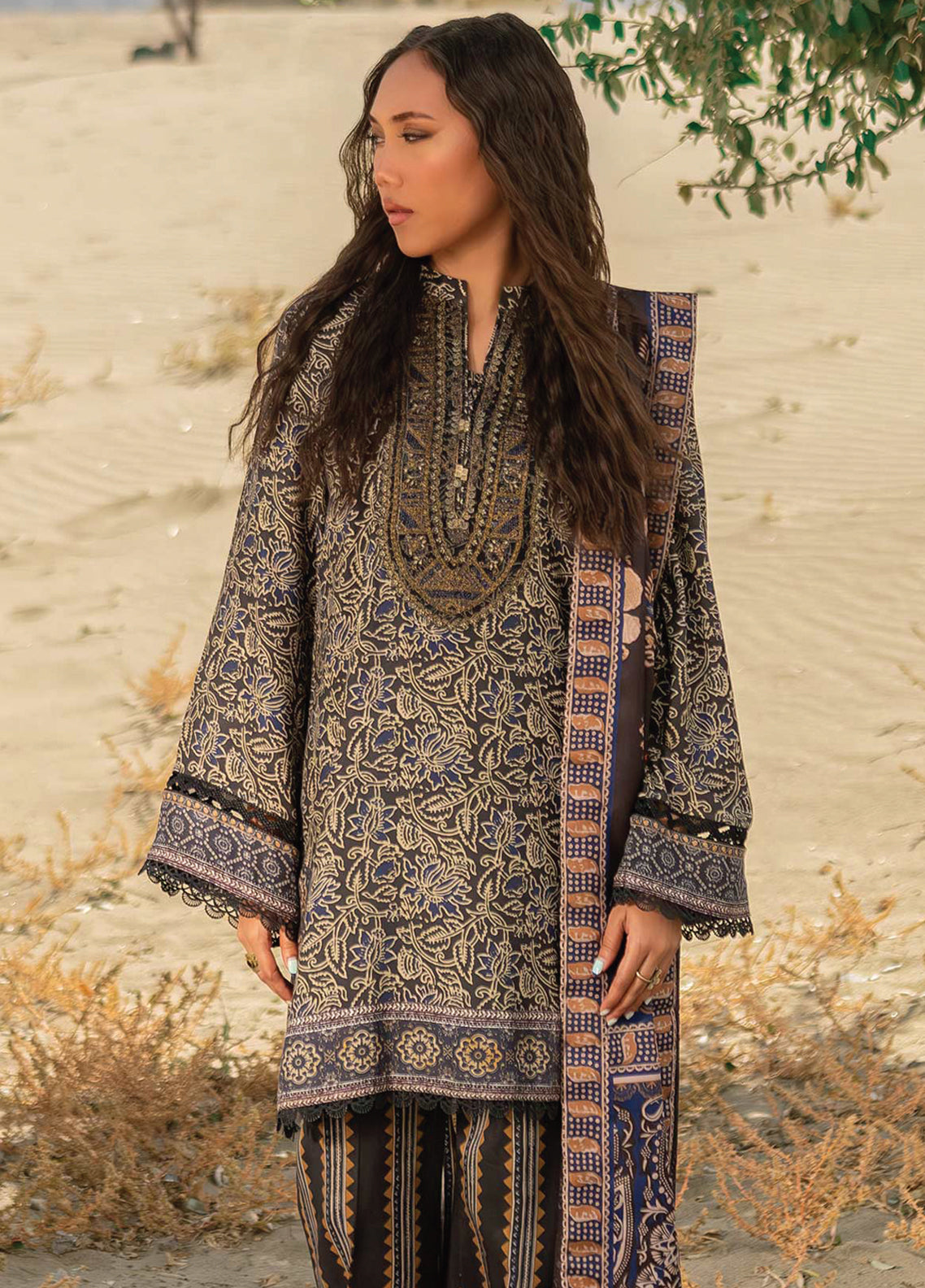 Maria.B M.Basics VISCOSE - Unstitched 3 Piece Suit - MB-USW24-511A - Winter Collection 2025