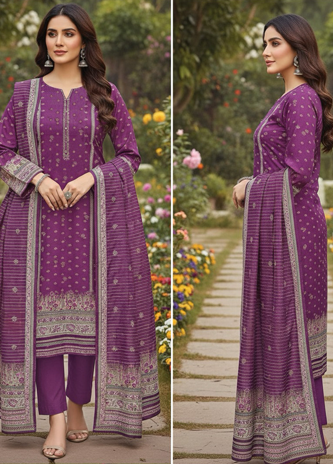KHAADI Jacquard Cotton - Unstitched 3 Piece Suit - ALA23118 - Winter Collection 2025