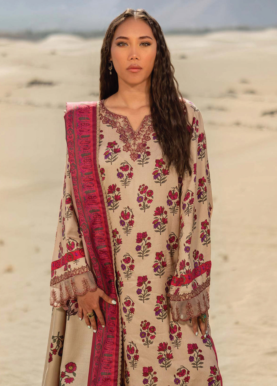 Maria.B M.Basics VISCOSE - Unstitched 3 Piece Suit - MB-USW24-502A - Winter Collection 2025