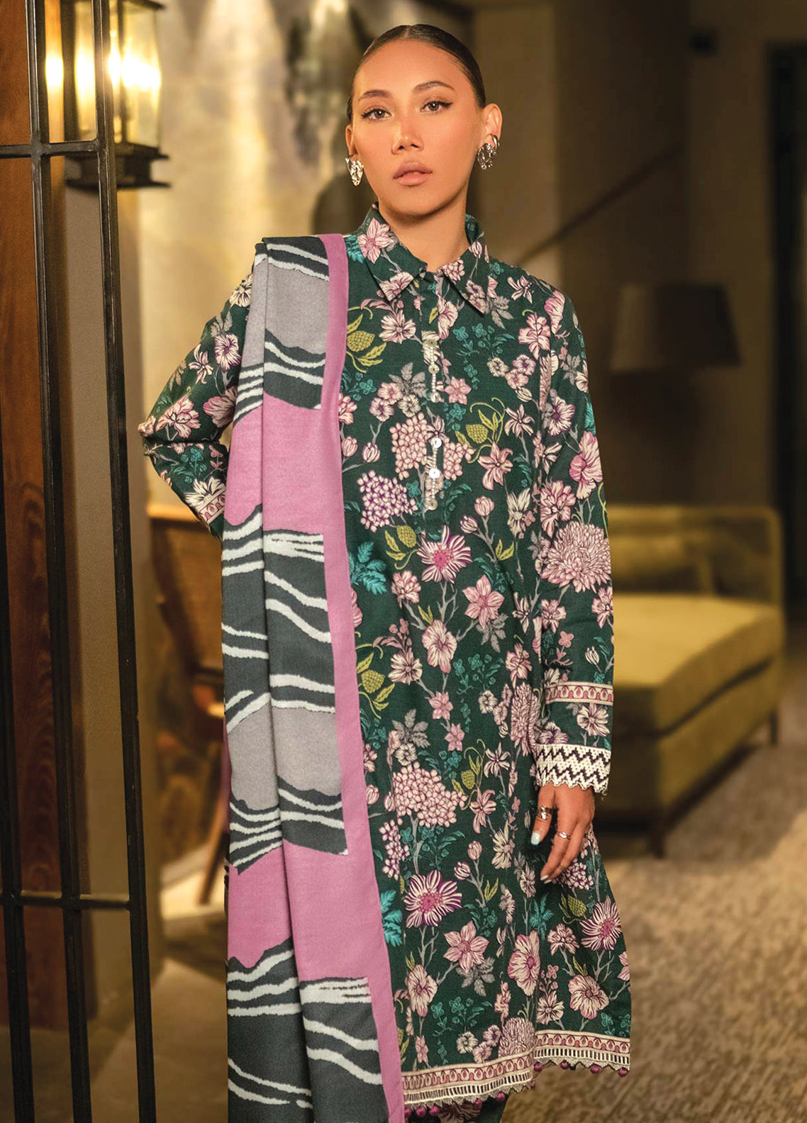 Maria.B M.Basics SLUB - Unstitched 3 Piece Suit - MB-USW24-504B - Winter Collection 2025