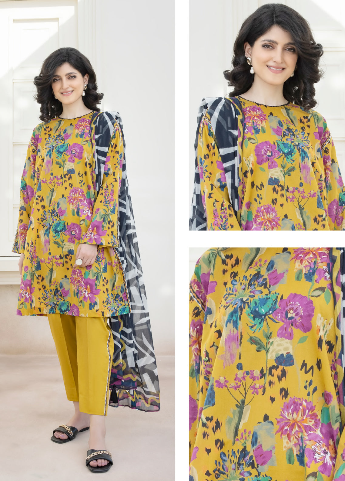 Sapphire Lawn - Unstitched 3 Piece - 3PPOP22V34WS - Summer Collection 2025