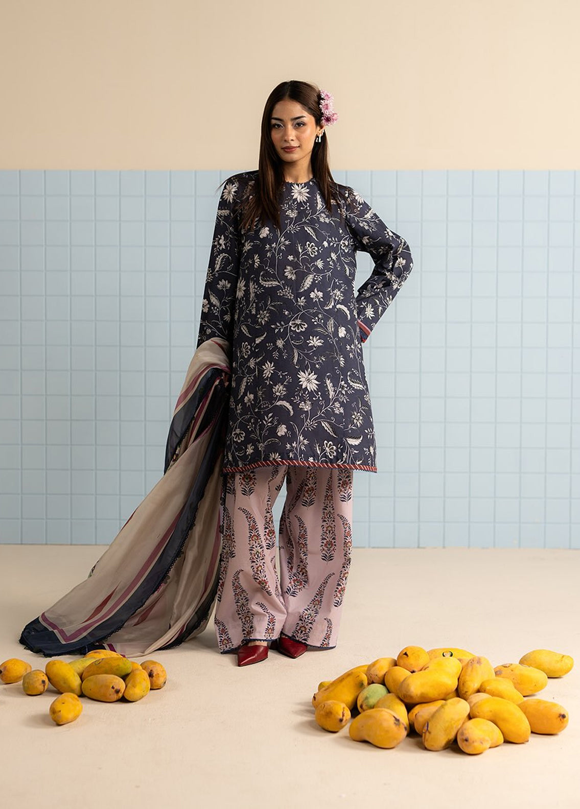 Zara Shahjahan COCO Lawn Prints - Digital Printed Unstitched 3 Piece Suit - LI0RE-7B - Summer Collection 2025