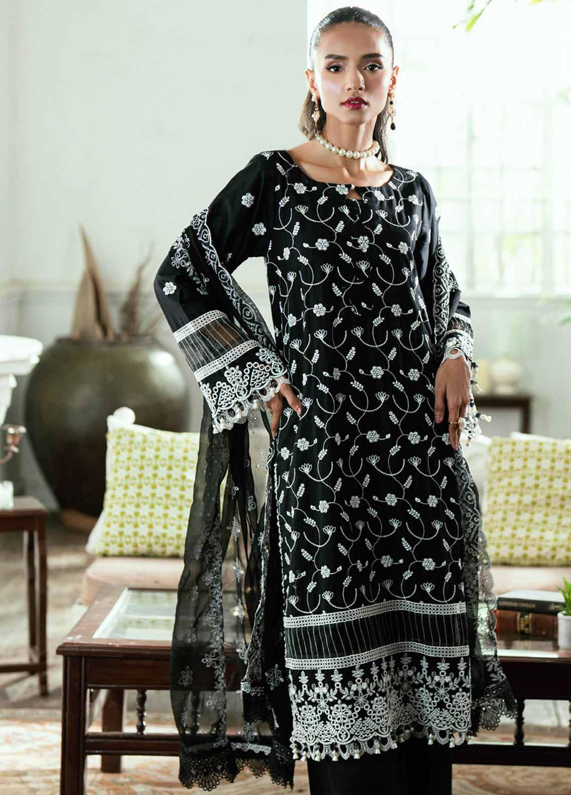 Regalia Gulkari Chikankari Lawn – Unstitched 3 Piece Suit – GC-NOURA – Summer Collection 2025