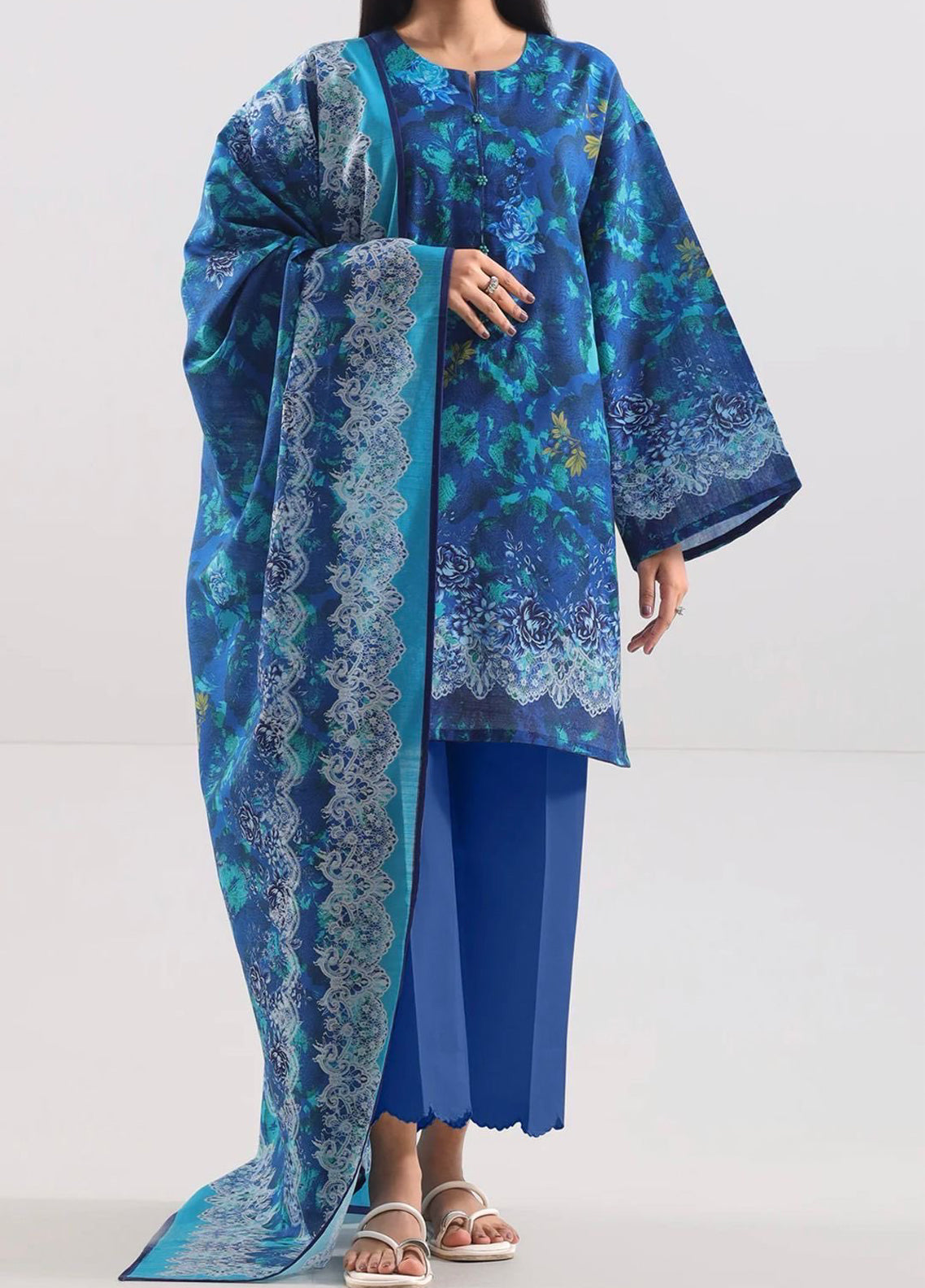 Saya Printed Lawn - Digital Printed Unstitched 3 Piece Suit - U01-25665-06A Summer Collection 2026