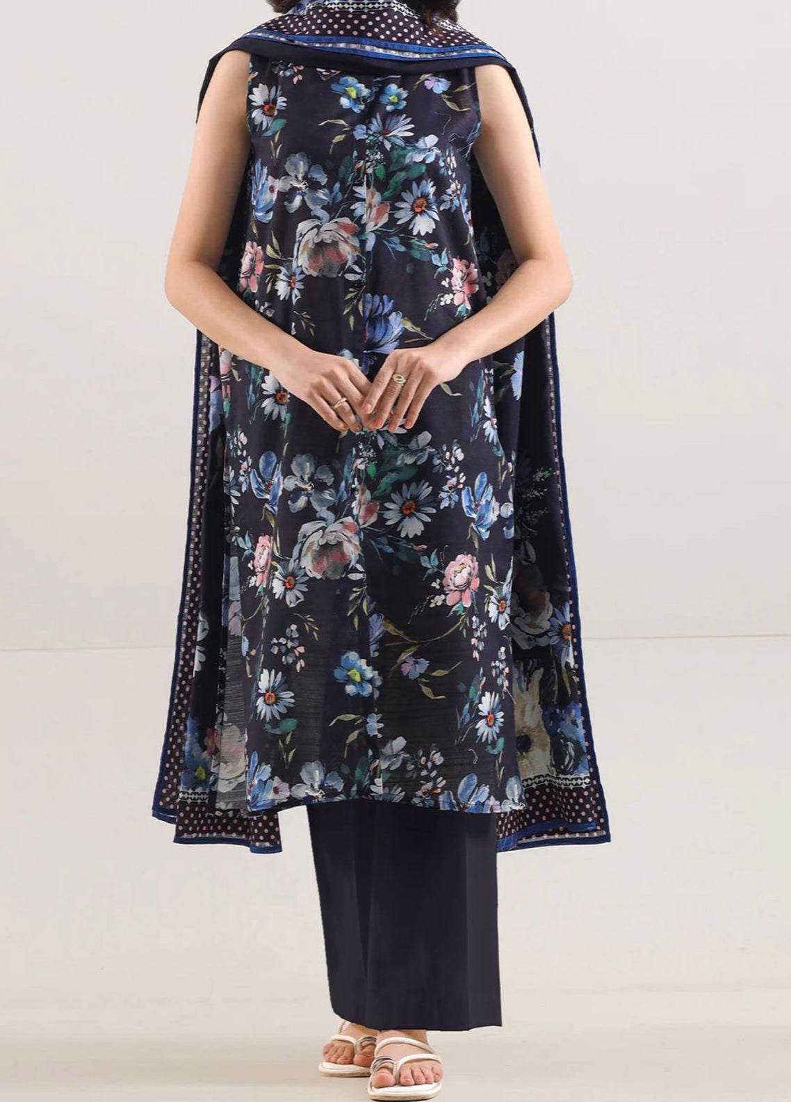 Saya Printed Lawn - Digital Printed Unstitched 3 Piece Suit - U01-25665 -05A Summer Collection 2026