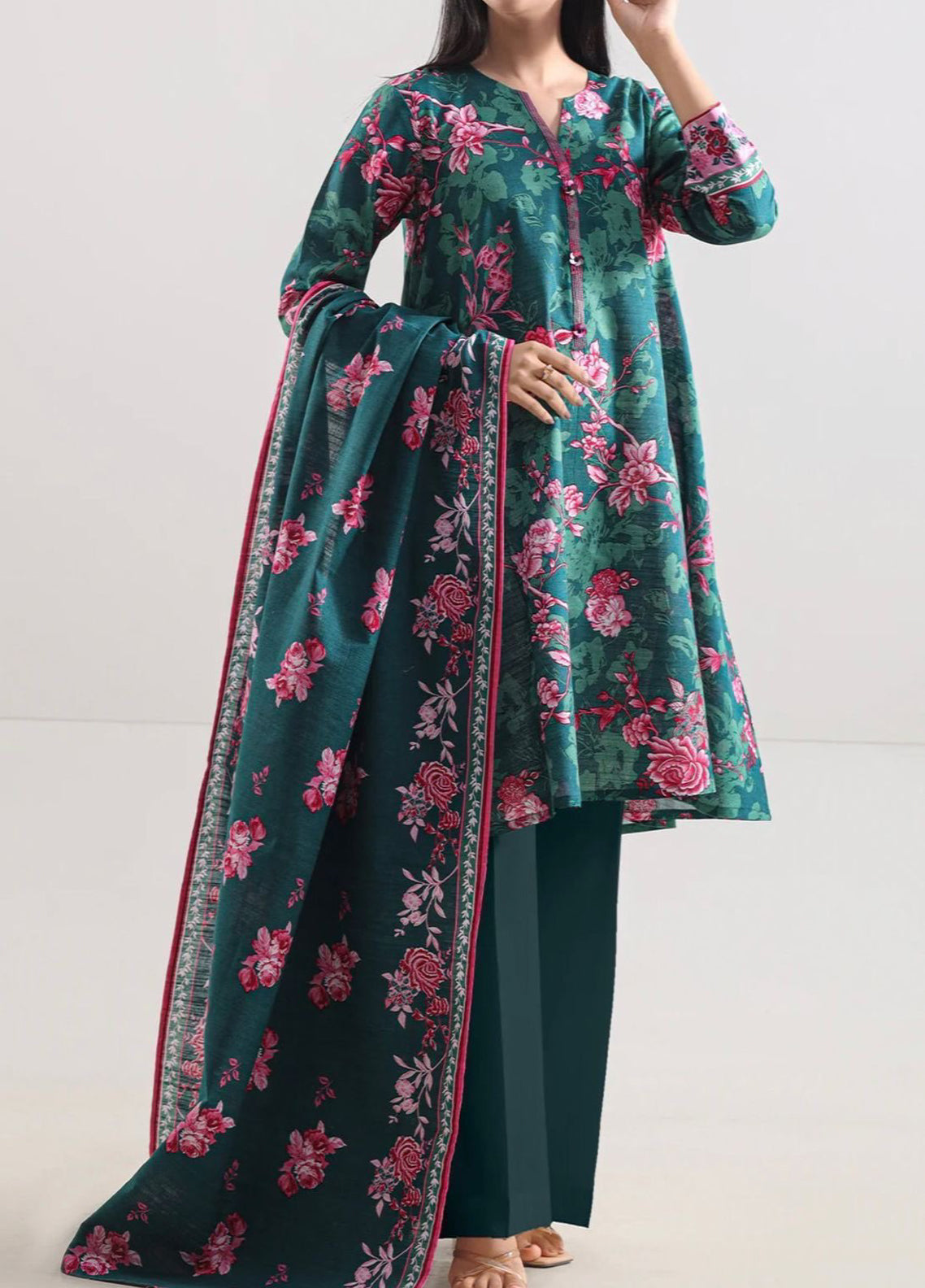 Saya Printed Lawn - Digital Printed Unstitched 3 Piece Suit - U01-24667-07A Summer Collection 2026