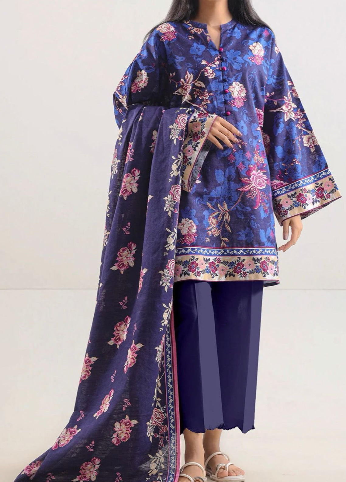 Saya Printed Lawn - Digital Printed Unstitched 3 Piece Suit - U01-25667-07B Summer Collection 2026