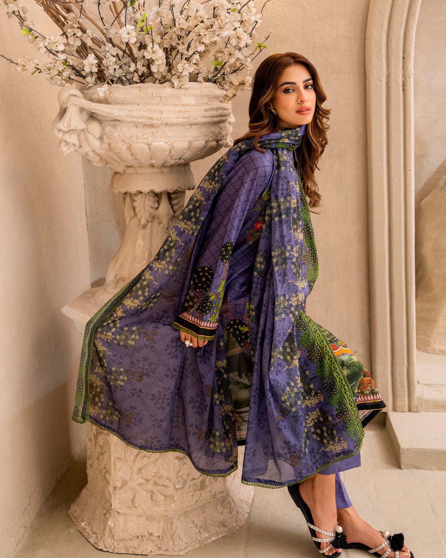 Gul Ahmed Rang-e-Hina Lawn- Unstitched 3 Piece Suit - SD-42139 - Summer Collection 2025